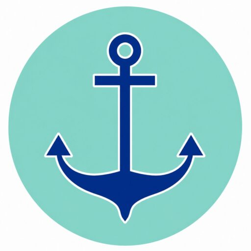 anchor logo blue on emerald green